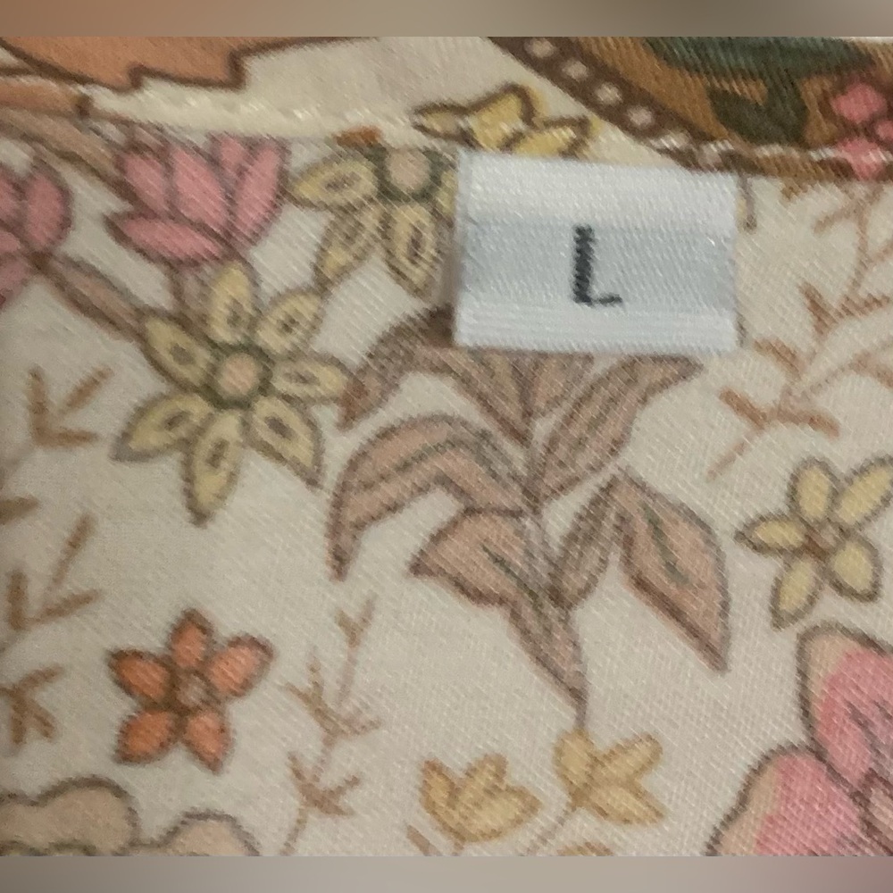 Women’s Floral Boho Peasant Blouse - Cream - Picture 3 of 4